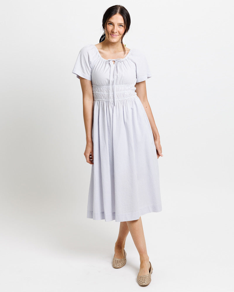 Woman wearing a white dress 