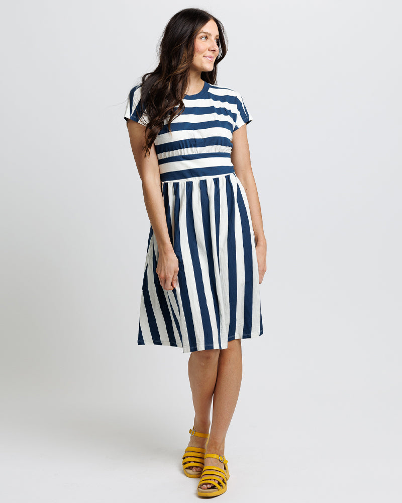  blue and white striped dress 