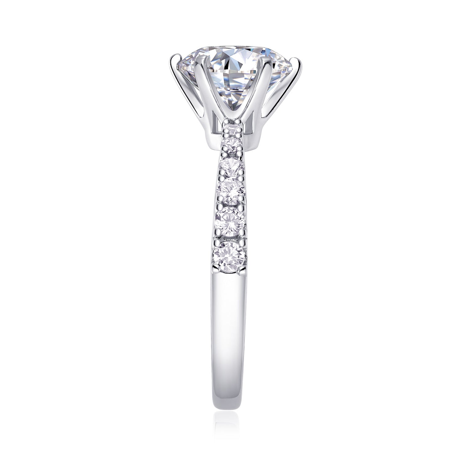  Round Moissanite  Engagement Ring