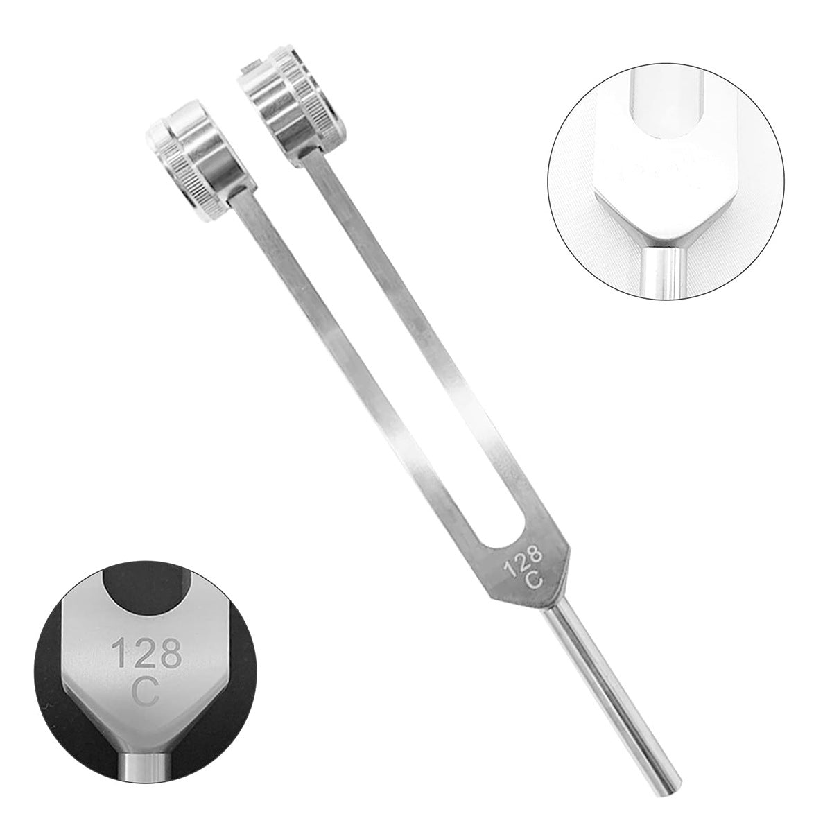 Bio-acoustic tuning forks 128 Hz weighted for stress relief and meditation practice

