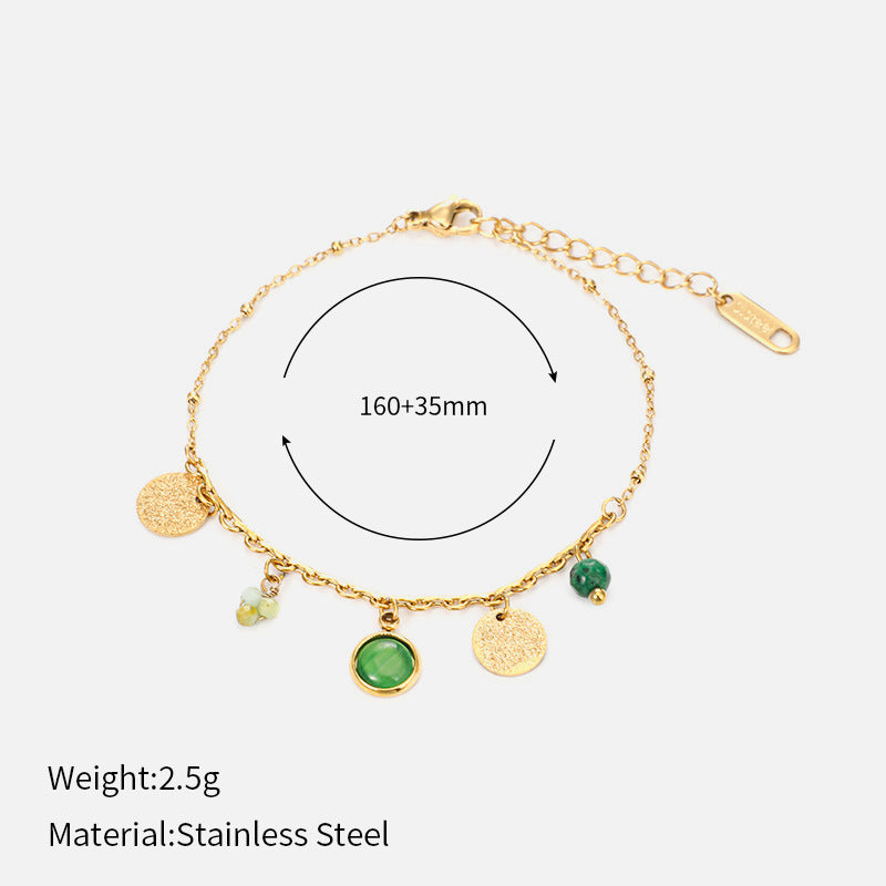 stainless steel gold  bracelets with charms