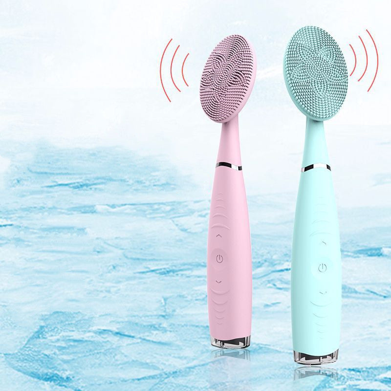 Waterproof handheld face brush for deep pore cleansing