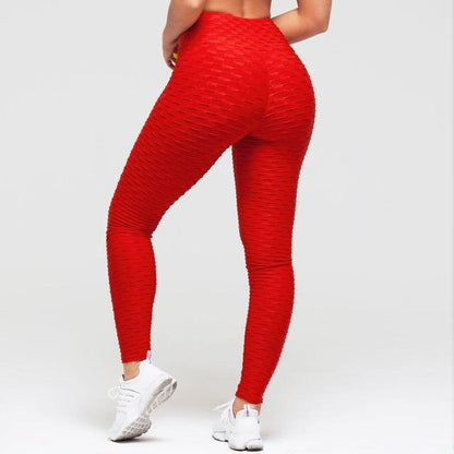Women's booty lifting leggings with anti-cellulite texture and scrunch seam detail


