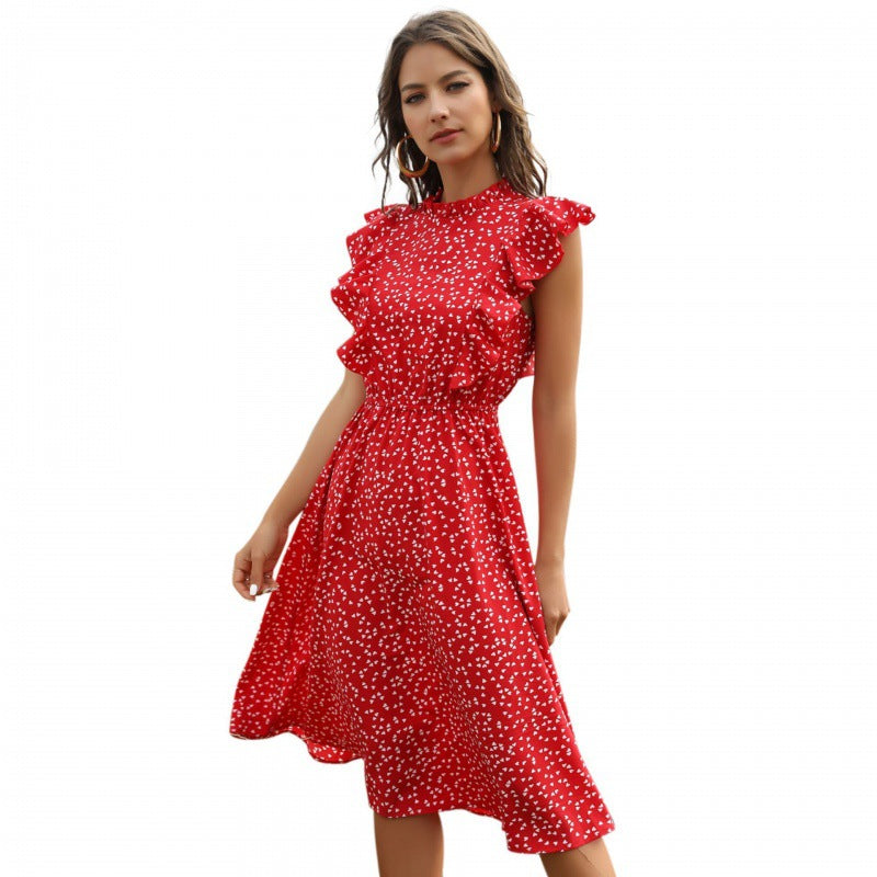 Floral Ruffle Midi Dress - Women's A-Line Summer summer dress image 2 from Uplift Luxe