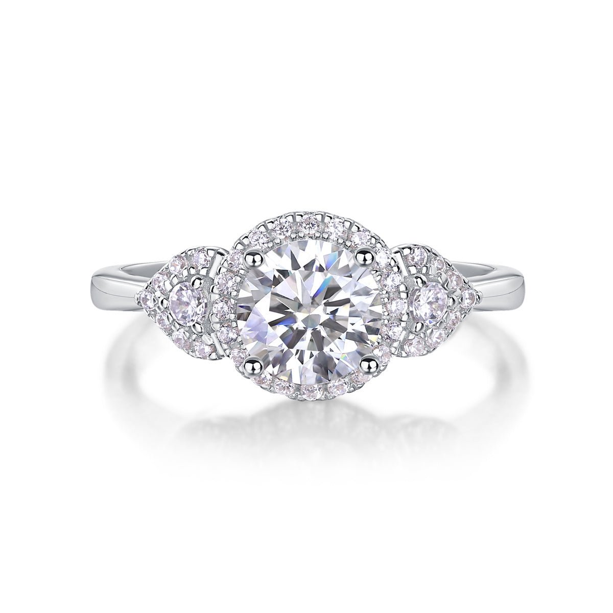 Luxury moissanite engagement ring with large diamond stone