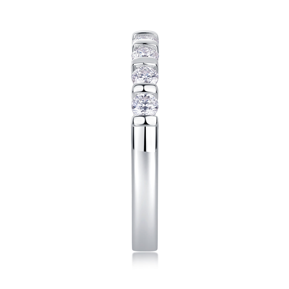 Moissanite diamond silver ring