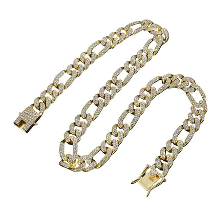 Irregular shape chunky Cuban link necklace in gold – bold men's statement chain necklace
