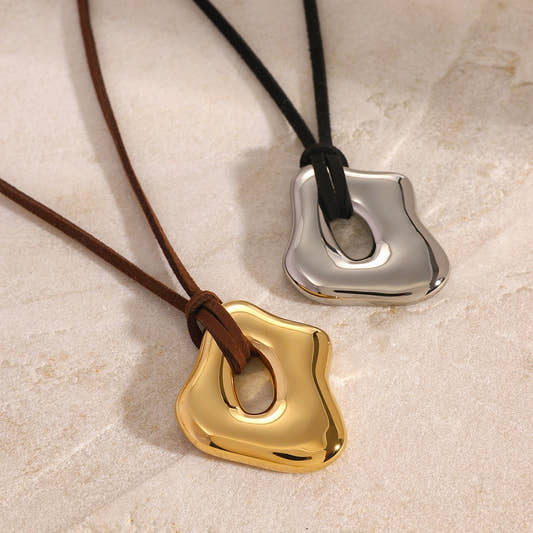 Geometric Pendant Necklace Hollow Square Design necklace from Uplift Luxe