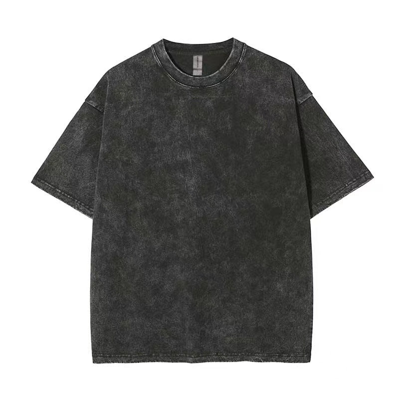 Oversized summer tee women cotton short sleeve solid color casual

