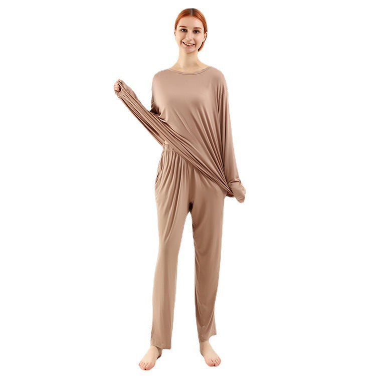 Women's loungewear set bamboo plus size elastic waist comfortable home wear

