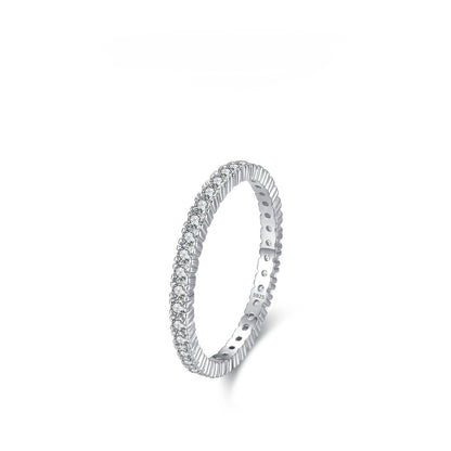 Silver ring with small stones 
