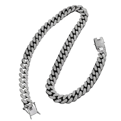 Silver chain cuban man bracelet 
