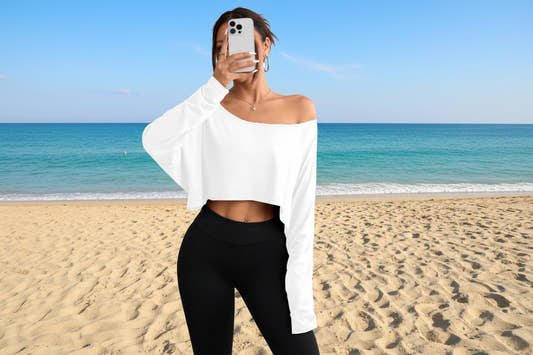 Off shoulder top loose fit casual t-shirt for women summer wear



