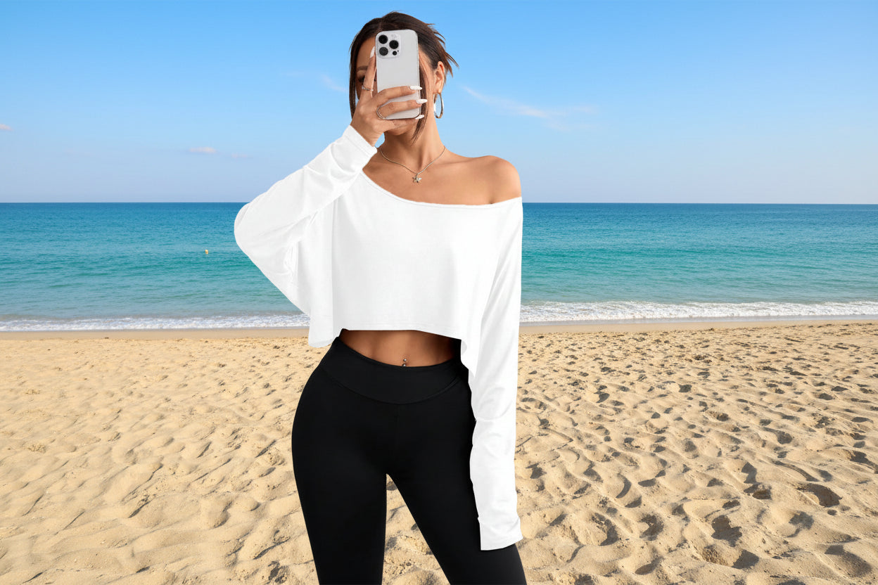 Off shoulder top loose fit casual t-shirt for women summer wear



