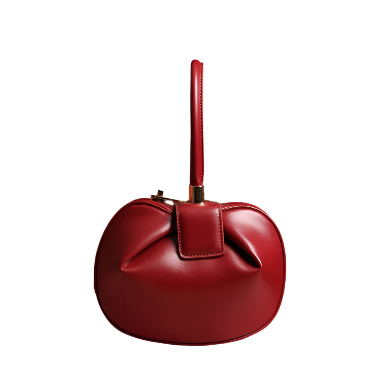Stylish  luxurious red leather purse made from genuine cowhide 