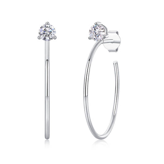 Moissanite Diamond Hoop Earrings Sterling Silver earrings from Uplift Luxe
