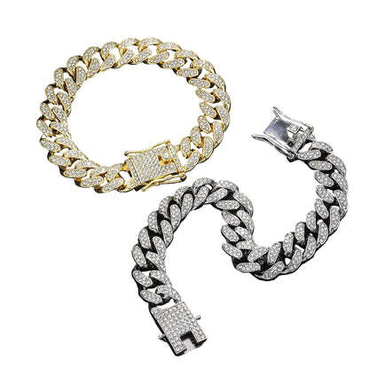 Gold and silver chain bracelets with clasp for man and woman 