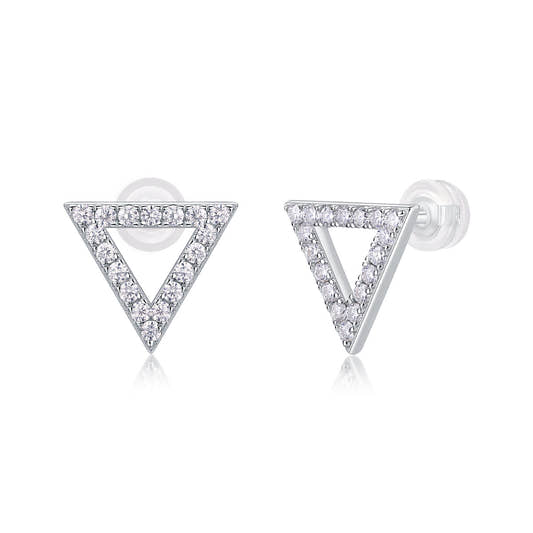 Triangle Moissanite Stud Earrings Sterling Silver earrings from Uplift Luxe