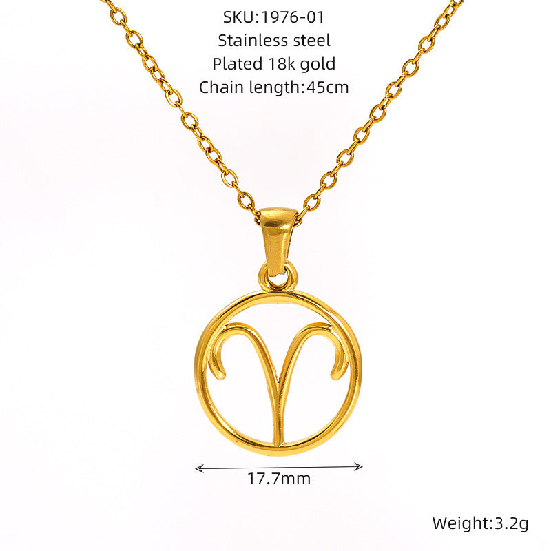 Gold necklace with a Y-shaped pendant 