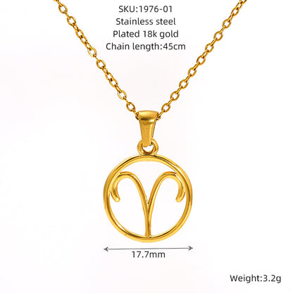 Gold necklace with a Y-shaped pendant 