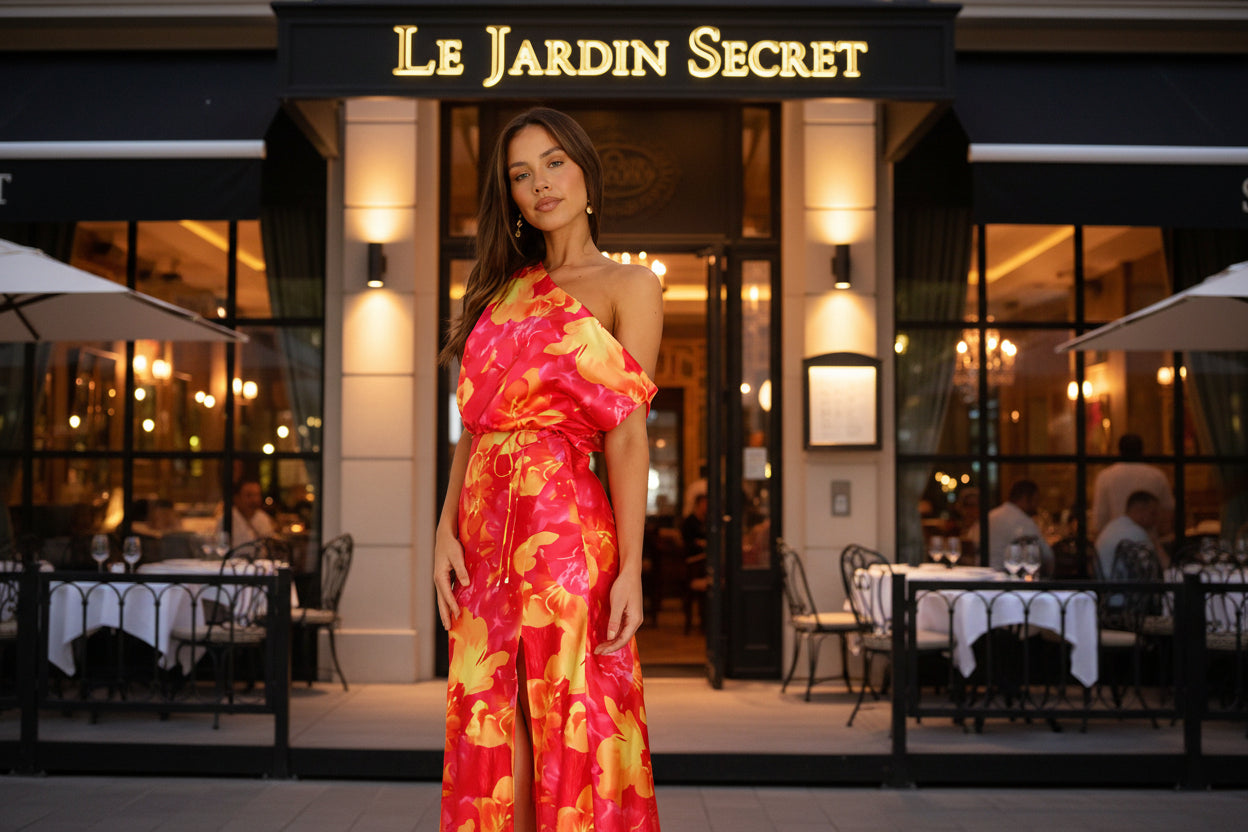 high waist satin maxi dress women one shoulder backless floral print
