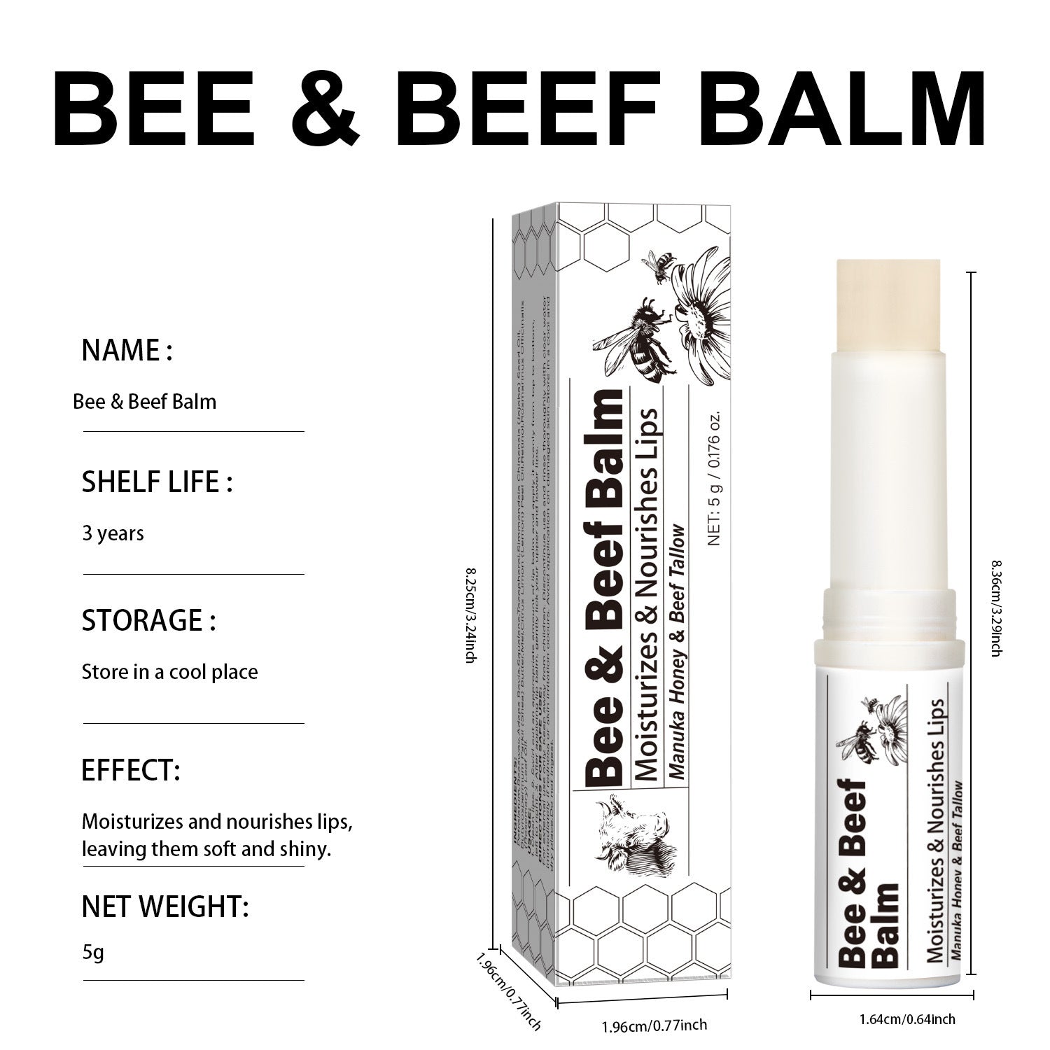 Organic tallow lip moisturizer with deep hydration