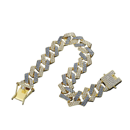 Gold and silver chain  cuban bracelet  for man 