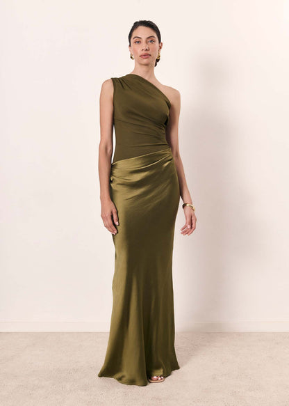 matcha green elegant backless long dress women
