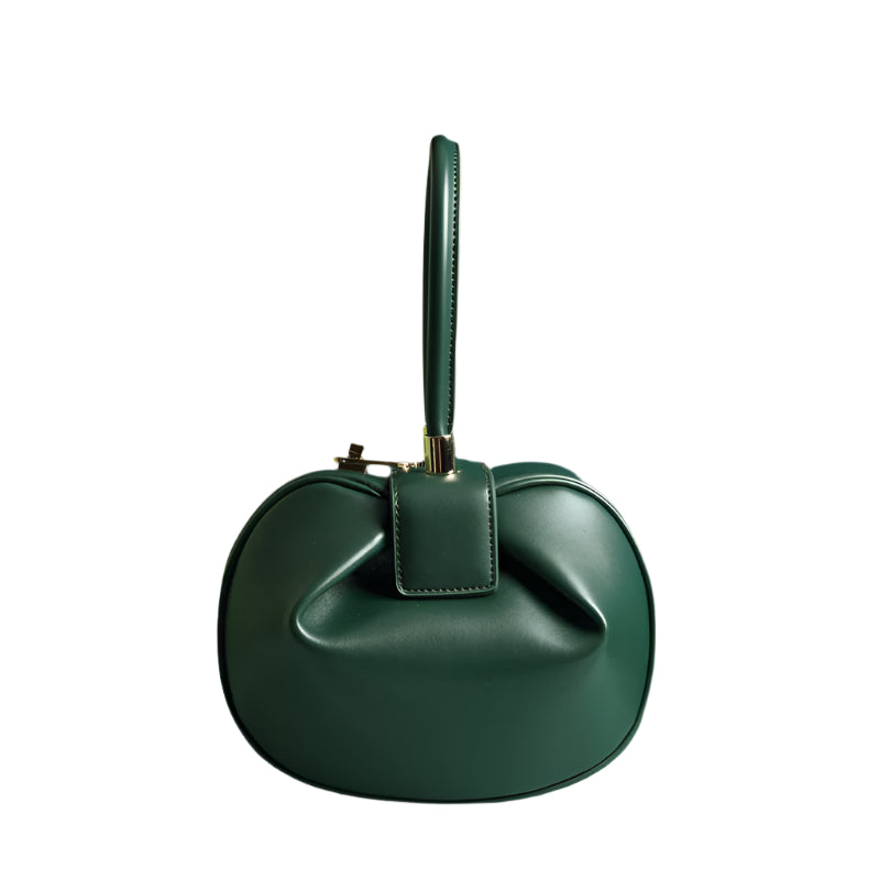 Green leather handbag for wedding 