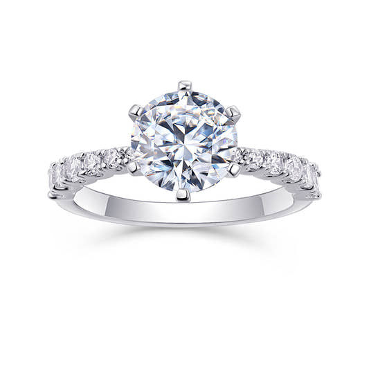 Large Moissanite Ring D Color Diamond Alternative ring from Uplift Luxe
