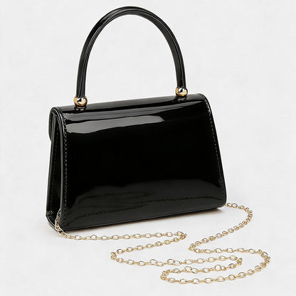 Patent Top-Handle Evening Bag
