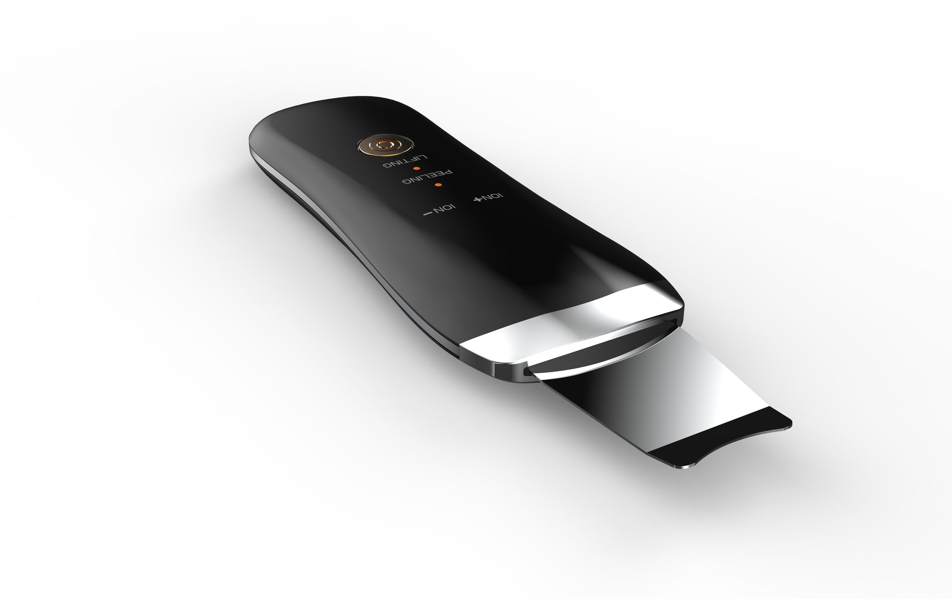 Black portable ultrasonic facial scrubber