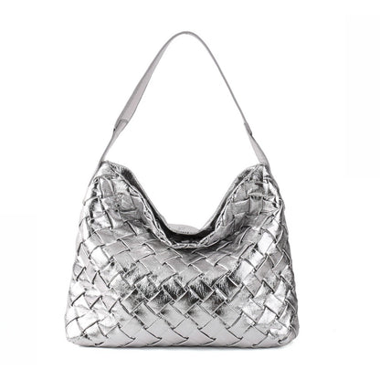 silver crossbody bag with zipper 