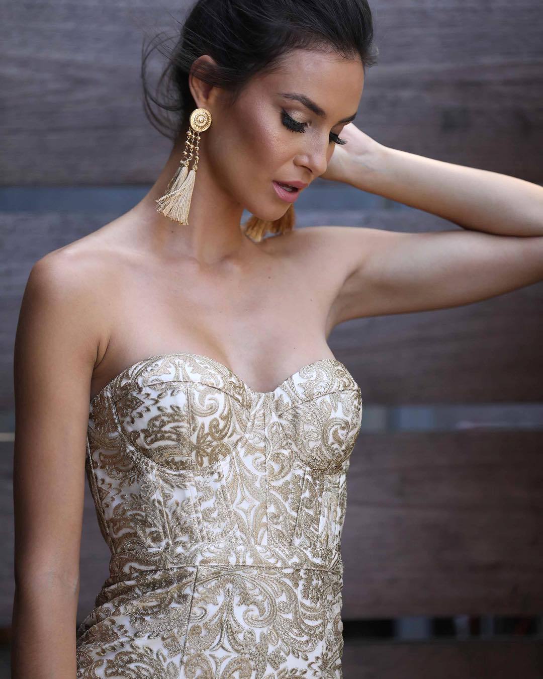 trapless mermaid dress in champagne gold with intricate beadwork perfect for mother of the bride

