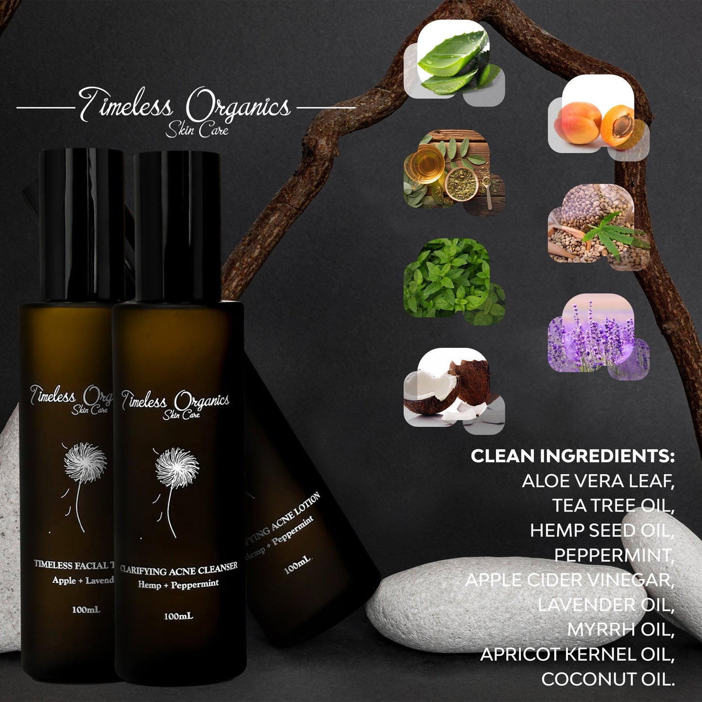 Timeless Organics skincare products with clean ingredients 
