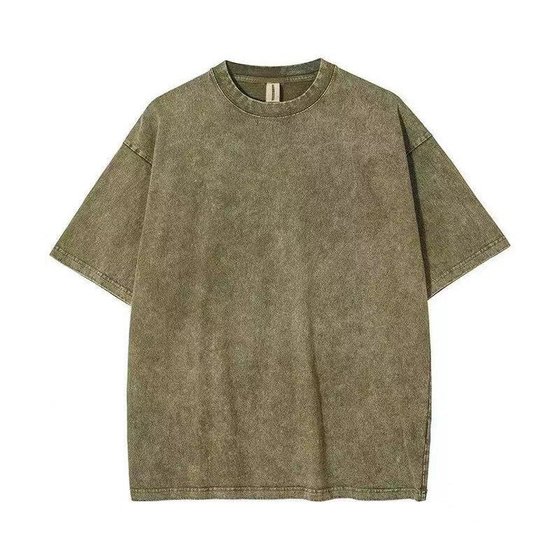 
Oversized cotton tee women short sleeve solid color casual shirt


