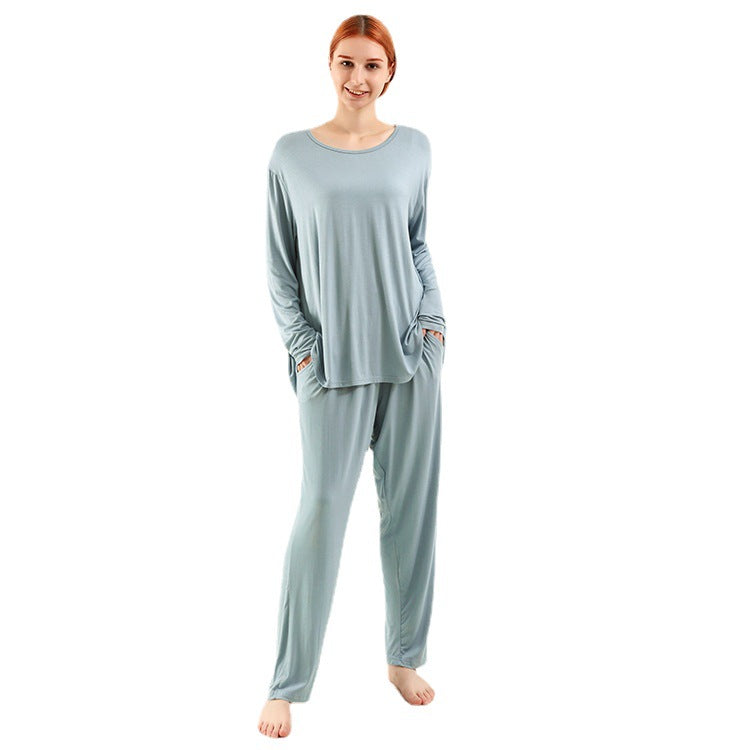 

Plus size women's loungewear bamboo 3XL-7XL home wear long sleeve set

