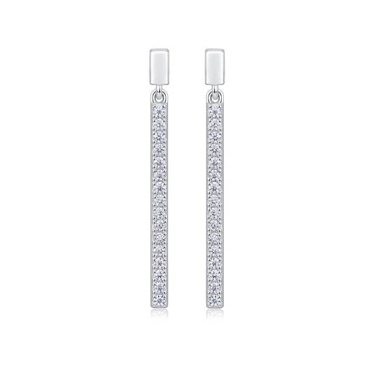 Diamond Set Moissanite Earrings Sterling Silver Studs earrings from Uplift Luxe