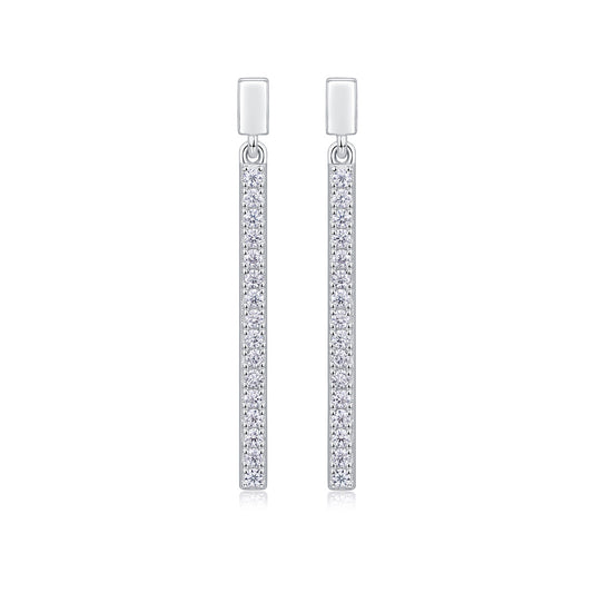 Jumping Diamond Set Moissanite Silver Earrings Luxury Fashion Diamond Earrings Stud Earrings
