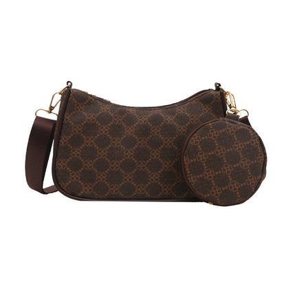 
Coffee colored crossbody messenger bag with secure pocket storage


