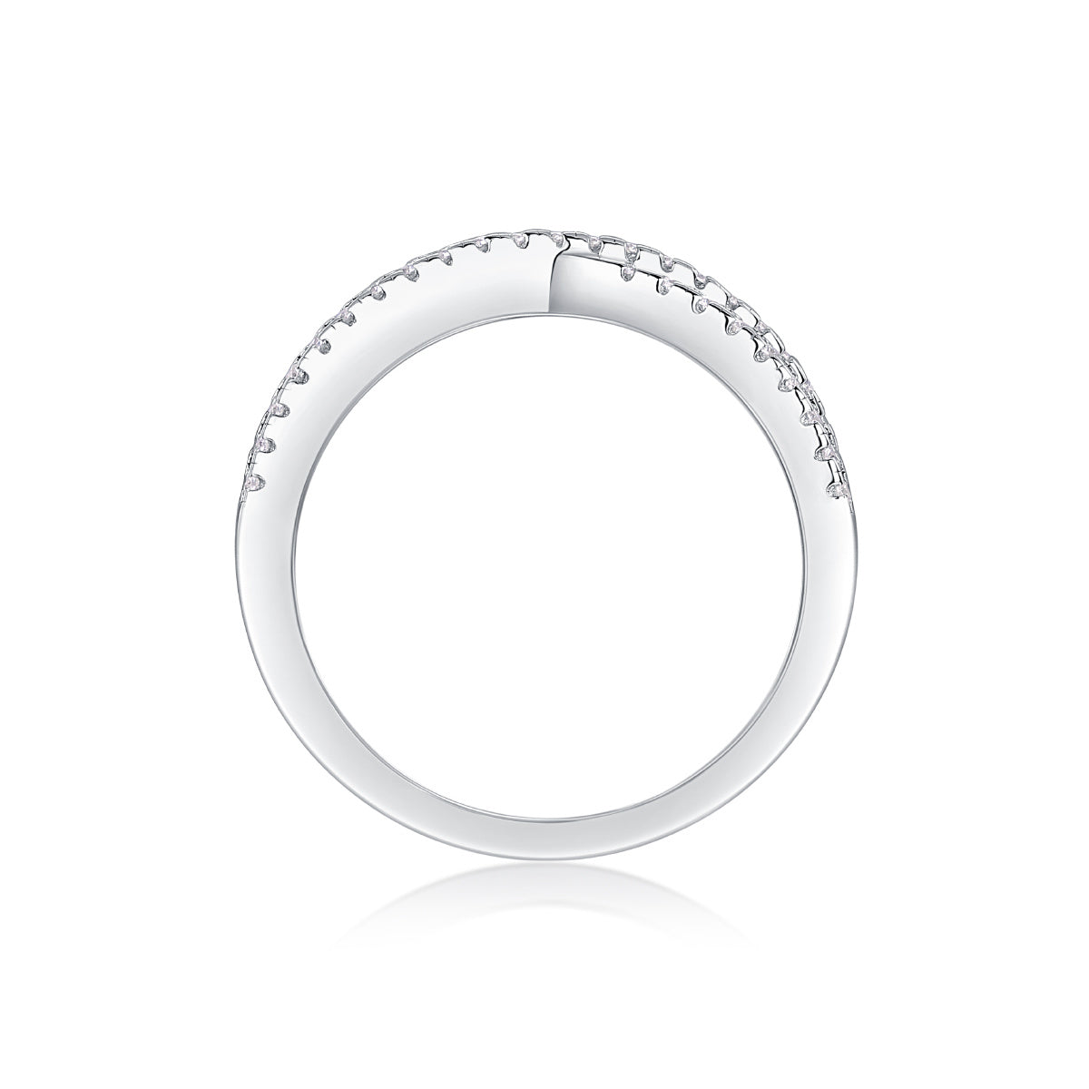 Close-up of double band diamond ring