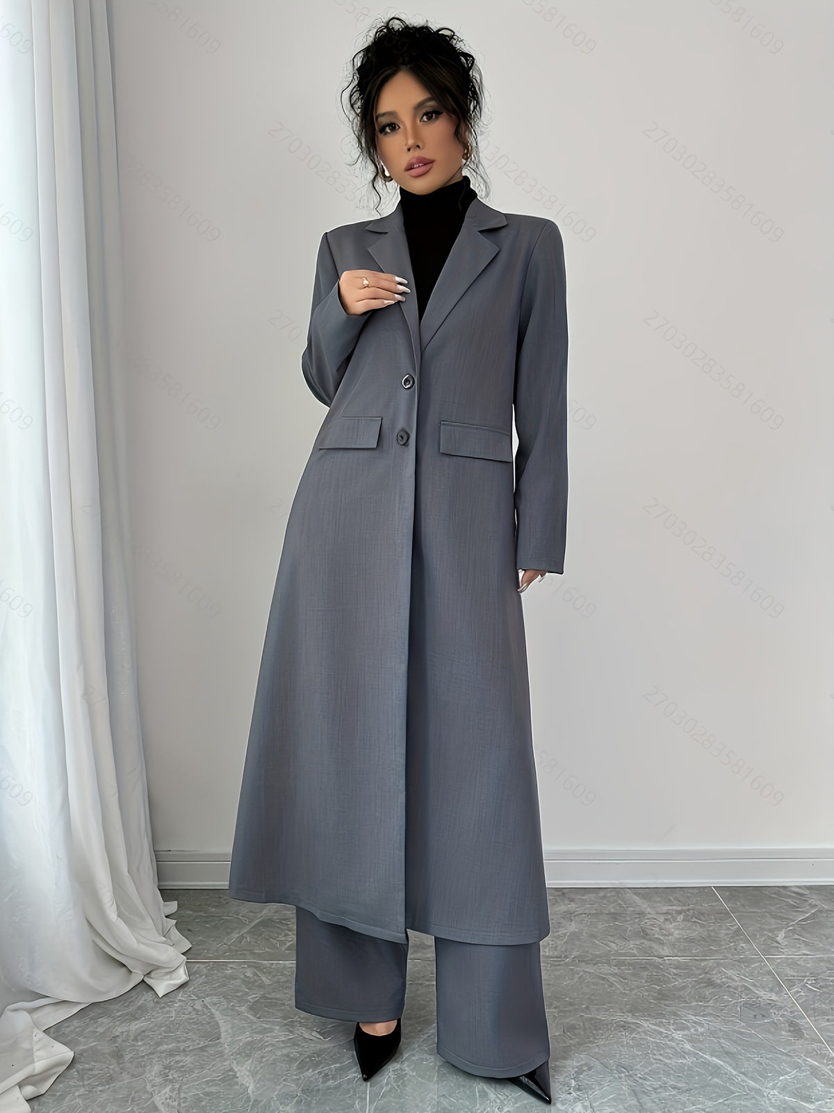 Long Trench Coat Wide-leg Pants – view 9