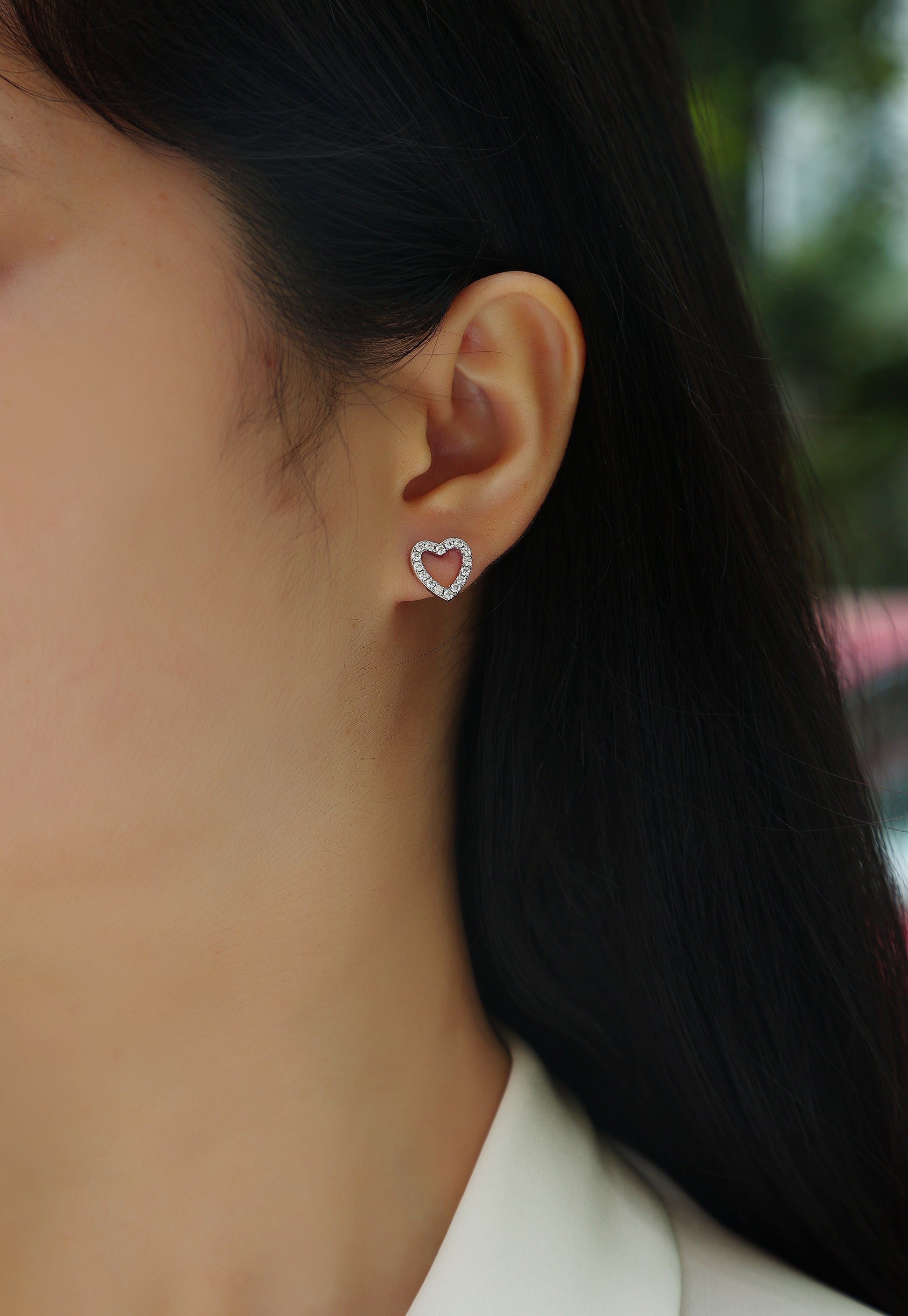Wedding S925 sterling silver heart earrings
