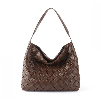 Brown woven handbag 