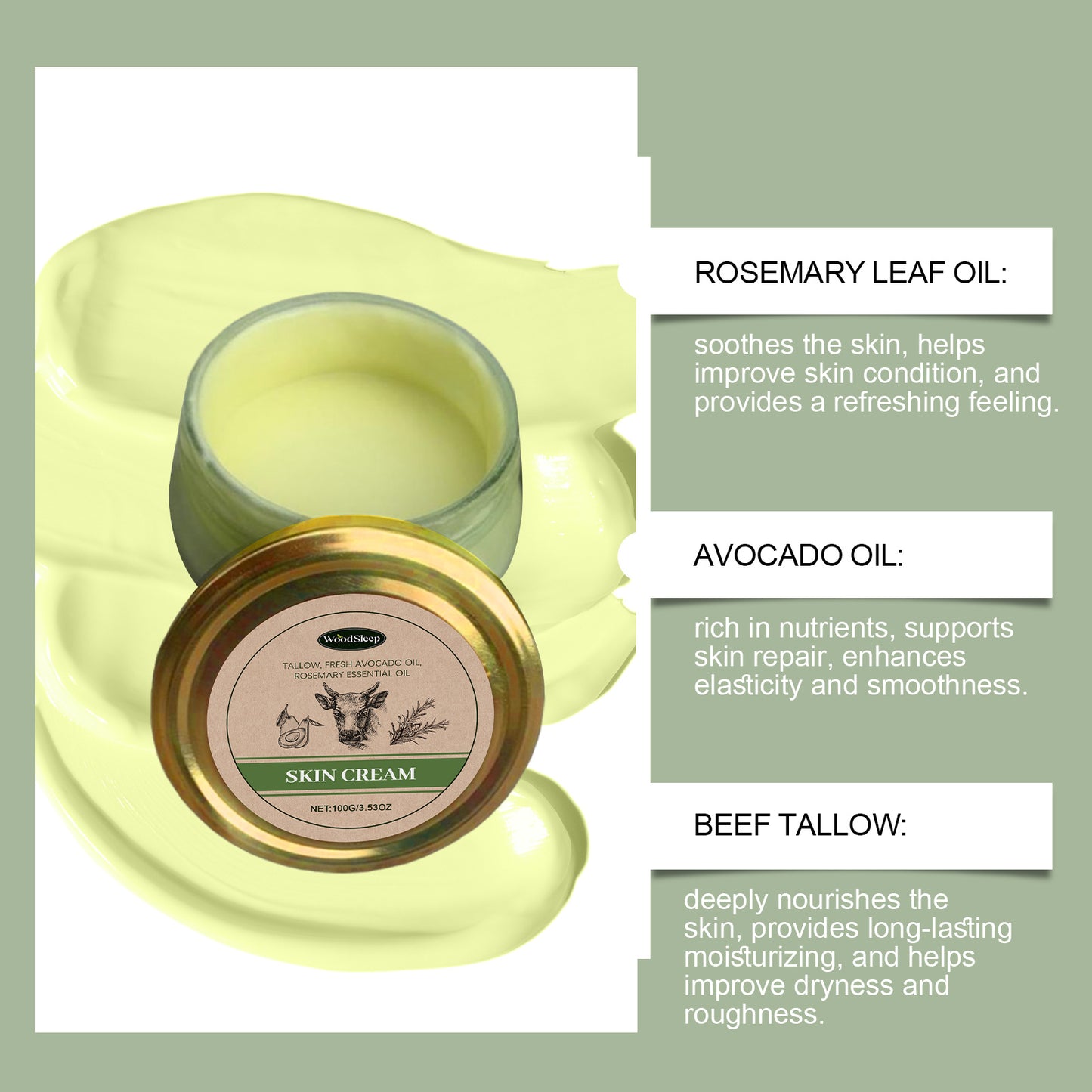 Nourishing cream with rosemary essential oil