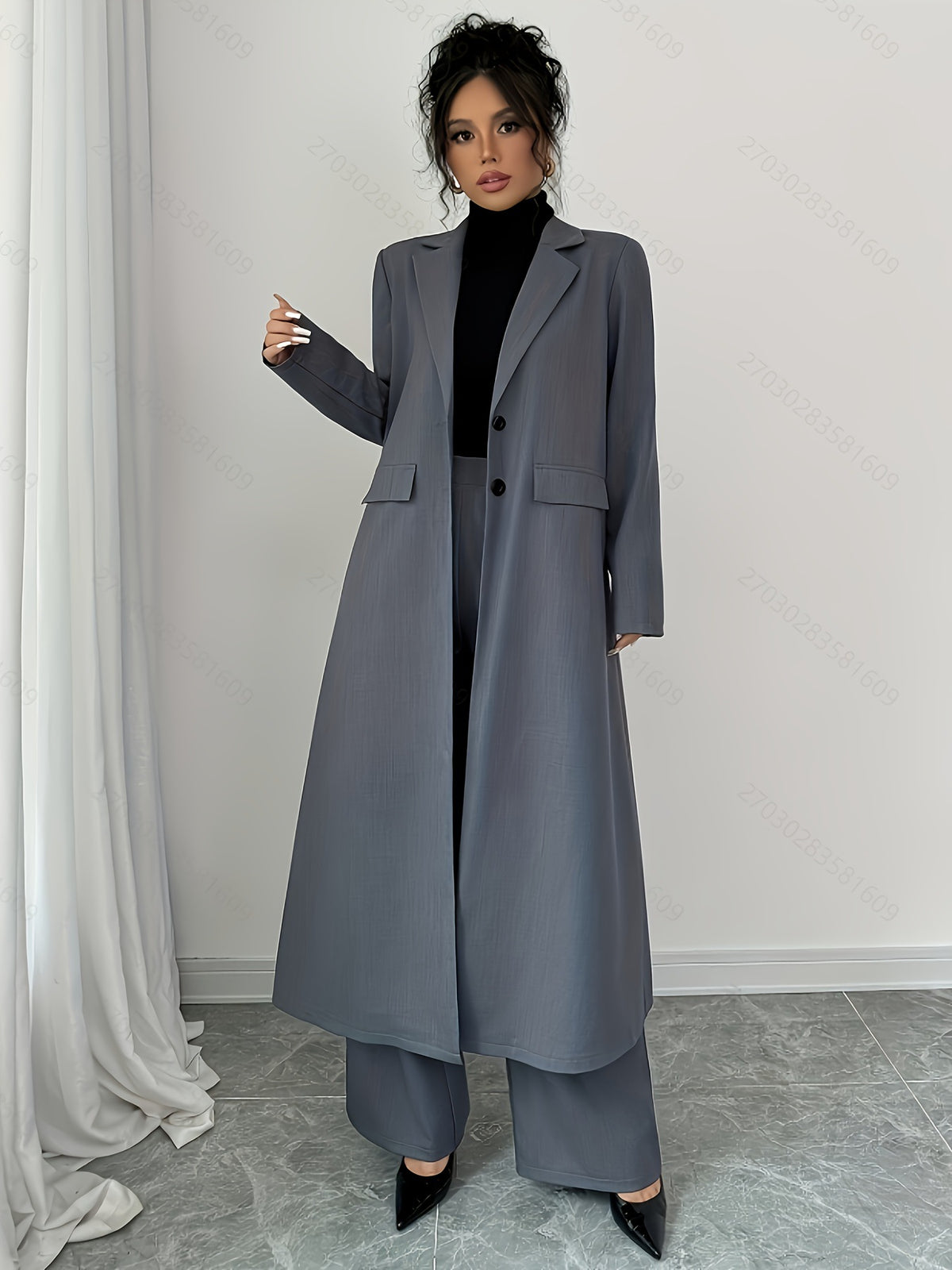 Long Trench Coat Wide-leg Pants – view 8
