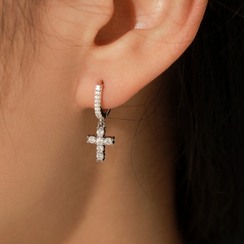 Elegant S925 silver dangle eardrops for women