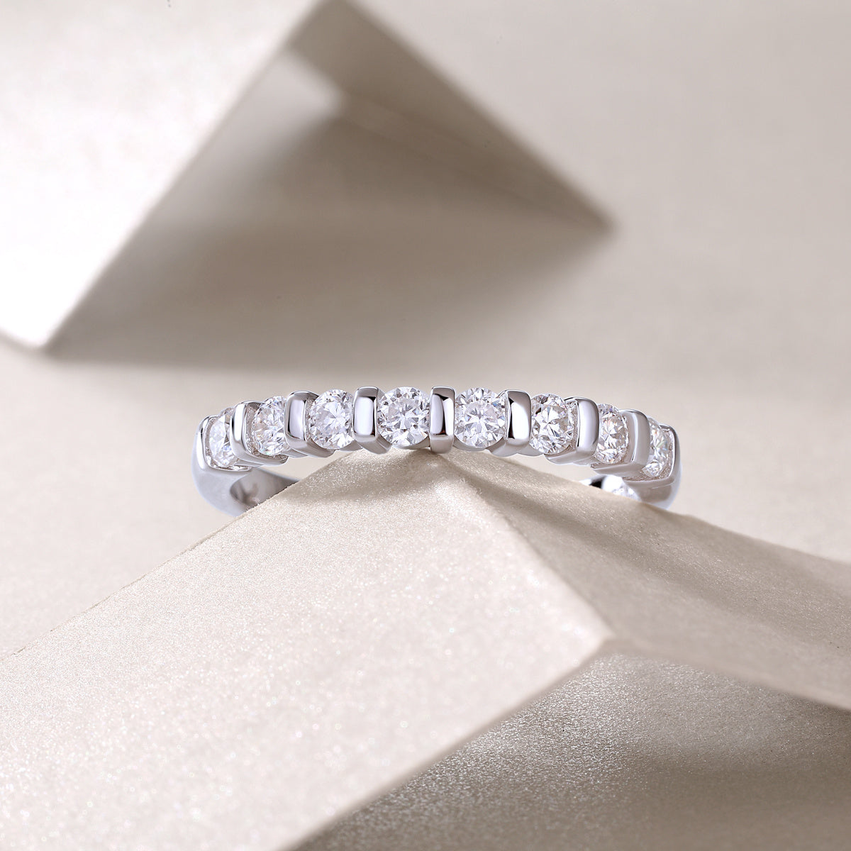 Luxury moissanite ring with diamond-like sparkle