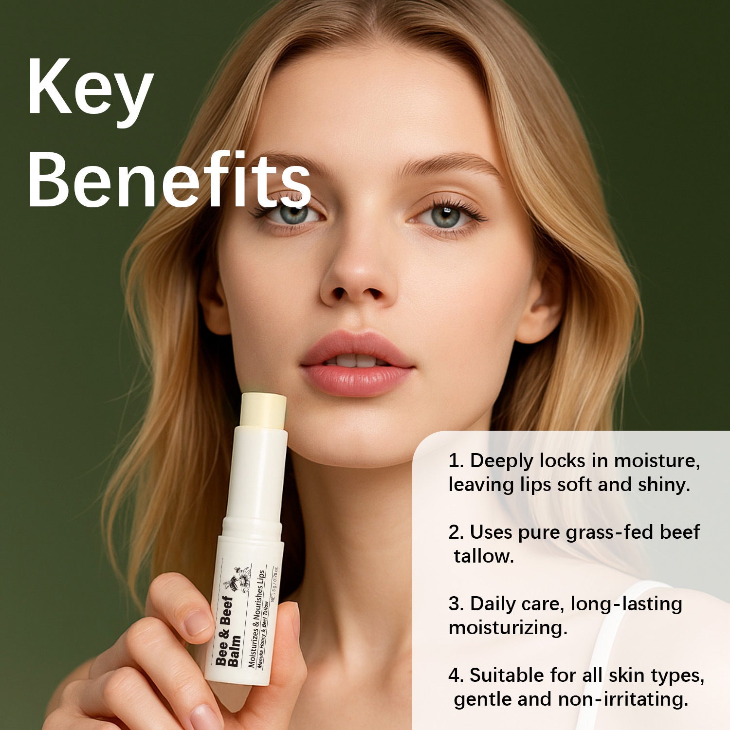 Natural beef fat lip butter for chapped lips