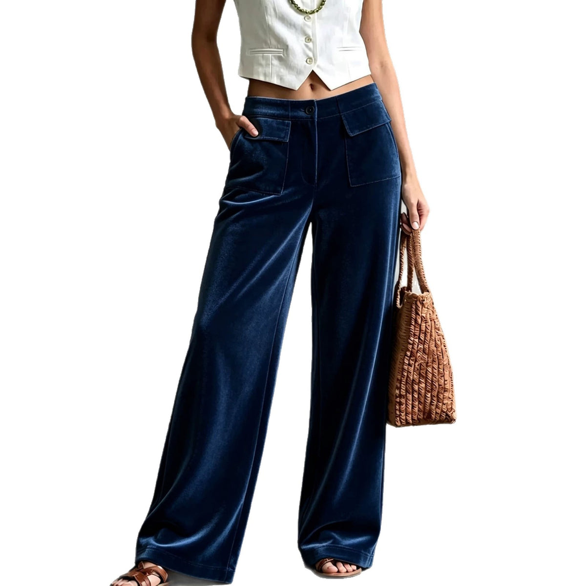 Autumnwinter Elegant Solid-color Velvet Trousers – view 4